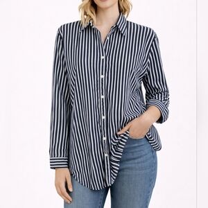 Lauren Ralph Lauren Cotton Striped Button Down Shirt